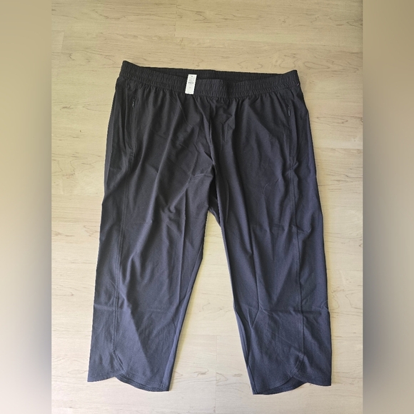 New Talbots Cropped Athletic Pants Sz 3X Plus Black Pull On 42x23 - Picture 2 of 10